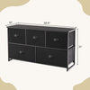 Dresser storage tower in black with 5 foldable cloth cubes, perfect for organizing items in home or office.