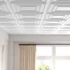 White 3D decorative PVC ceiling tiles in a grid layout, ideal for modern wall and ceiling applications.