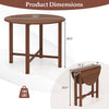 Round Dual Drop Leaf Dining Table in walnut finish, 35.5" wide, foldable design for small spaces, accommodates 2-4.