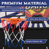Close-up of the 12" heavy-duty metal rim and durable polyester net on the Dual Shot Basketball Arcade Game.