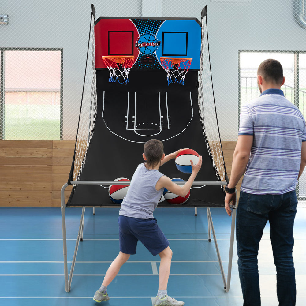 Dual Shot Basketball Arcade Game with 8 Game Modes and 4 Balls-Red - Gallery View 1 of 10