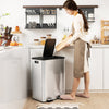 2 x 8 Gal Dual Compartment Trash Can-Silver - Gallery View 1 of 10