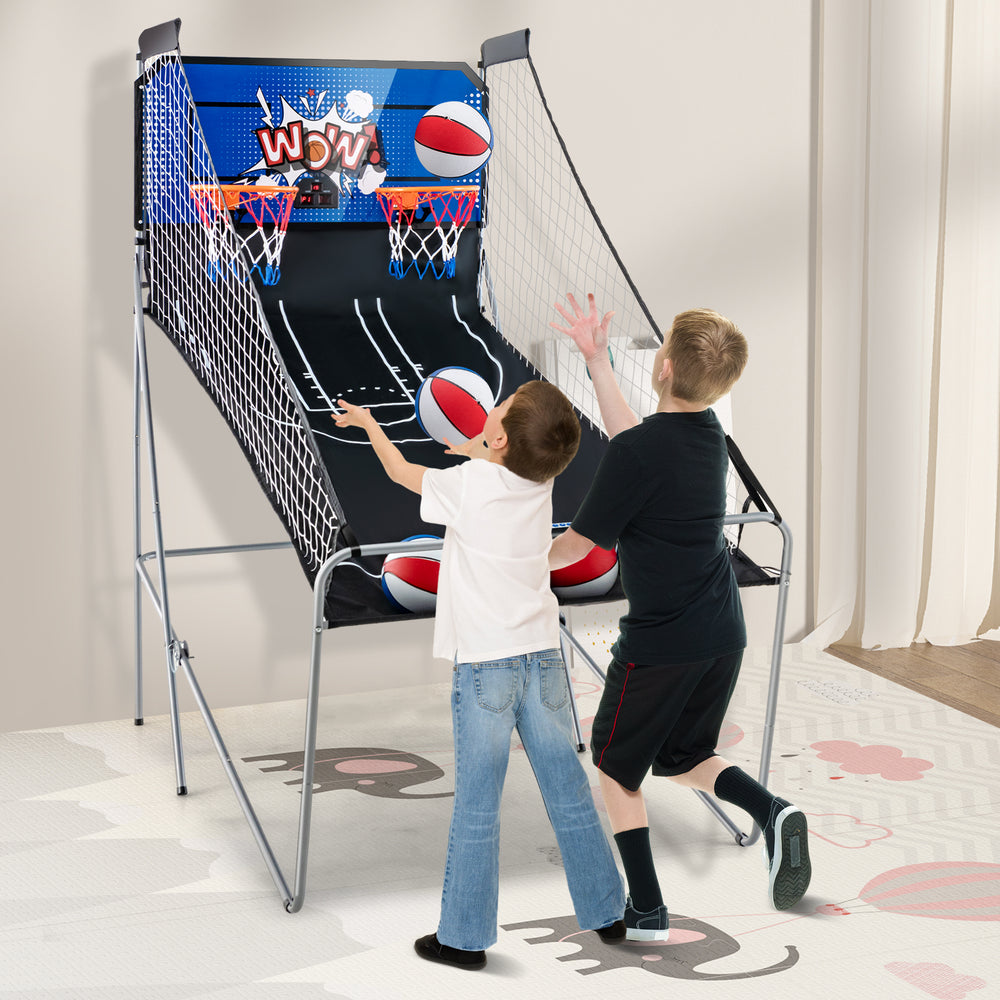 Dual Shot Basketball Arcade Game with 8 Game Modes and 4 Balls-Blue - Gallery View 1 of 10