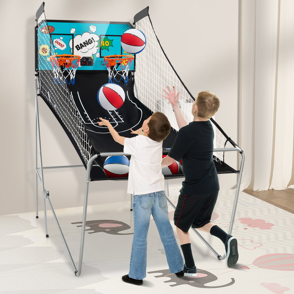 Dual Shot Basketball Arcade Game with 8 Game Modes and 4 Balls-Green - Gallery View 1 of 10