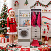 Kids play kitchen with water dispenser, range hood, and utensils for imaginative cooking fun, designed for ages 3+.