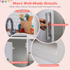 Close-up of the Dual-Sided Kids Play Kitchen's convenient handle and cabinet door catch for secure play and.