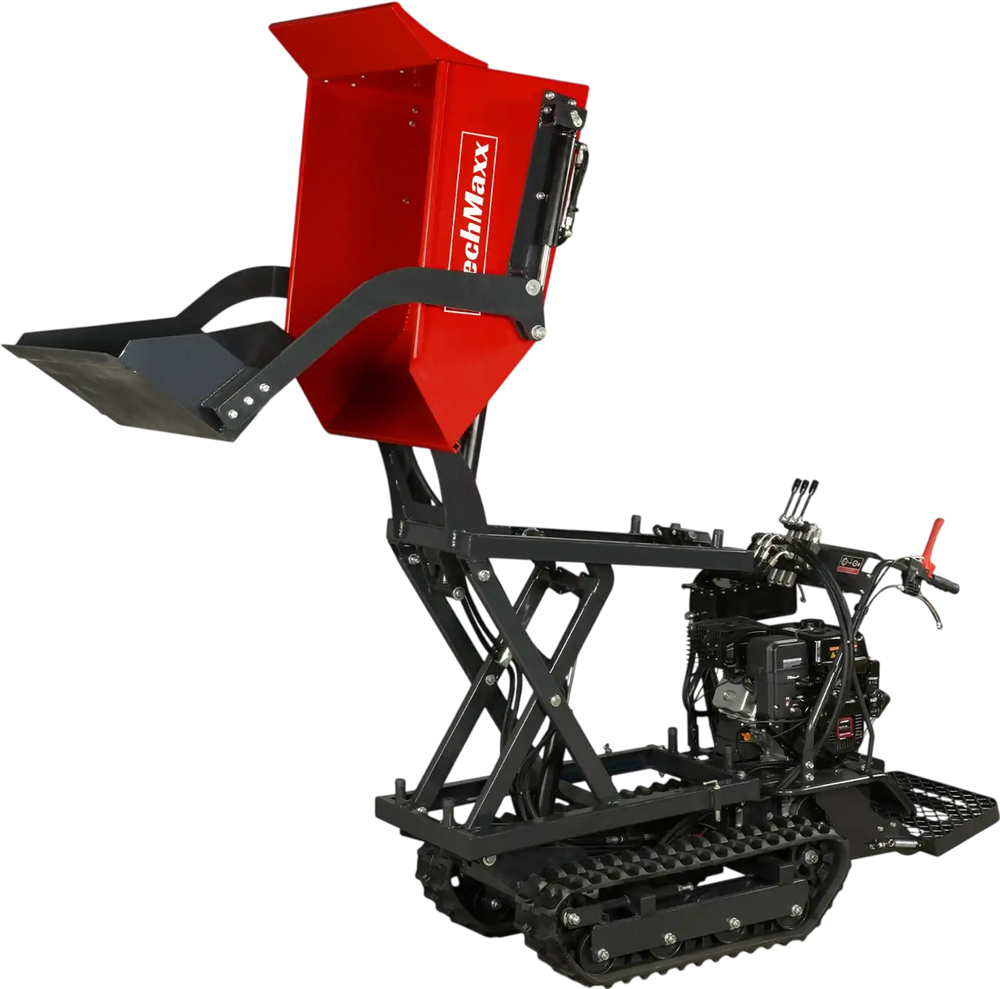 1100lbs Capacity E-Start 10HP 302cc Gas Engine Tracked Dumper Hydraulic Tipping and Lifting with Front Shovel ,  D50HTFL