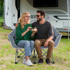 Duo Camping Chair Portable Oversized Loveseat with Armrests and Cup Holders-Gray - Gallery View 1 of 10