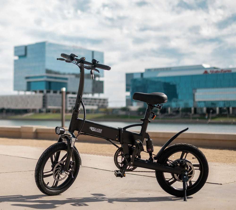 Glarewheel EB-X3 Electric Folding Bicycle 3 Speed 16" 350W 18 MPH 20 Mile 36V 7.5Ah Black or White New