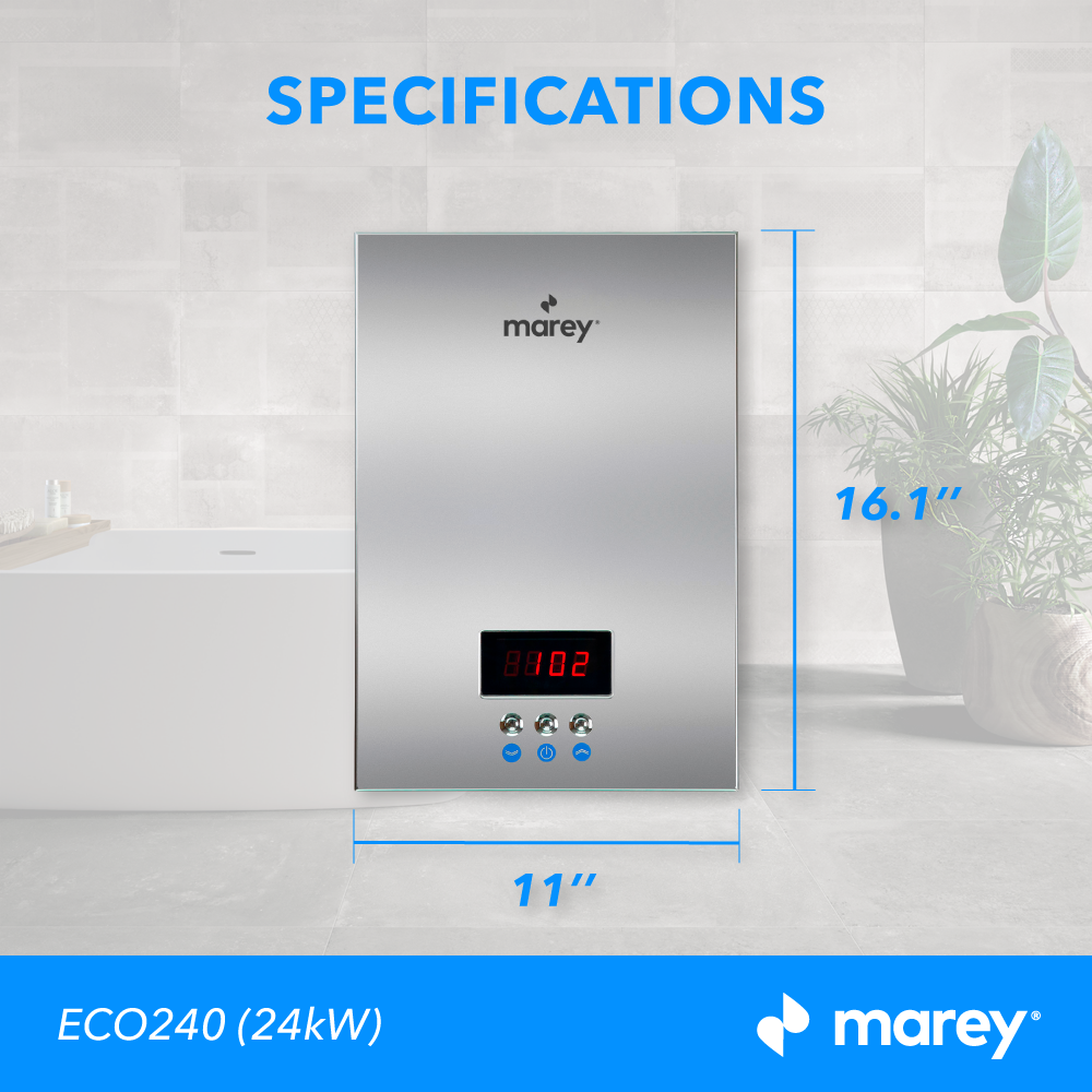 Marey ECO240 24 KW 240V 4.7 GPM Up to 5 Points of Use Electric Tankless Water Heater Open Box