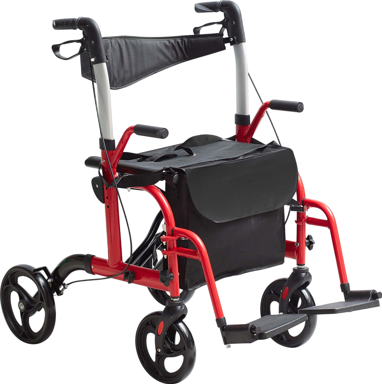 Vevor 2 in 1 Rollator Walker and Wheelchair Folding 300 Lbs Capacity with Adjustable Handle and All Terrain Wheels New