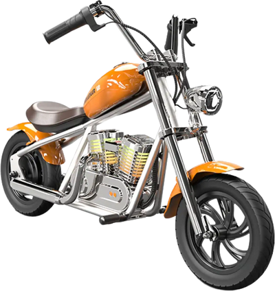Hyper Gogo Challenger 12 Plus Electric Kids Motorcycle App Control and Bluetooth Speaker 21.9V 160W 10 MPH 7.5 Miles EL-MB07C New