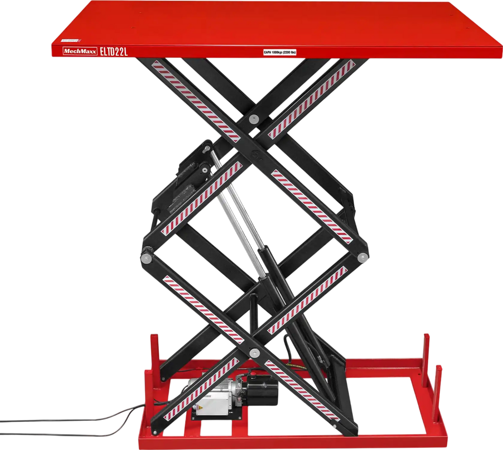 2200 lbs Capacity Stationary Powered Hydraulic Double Scissor Lift Table, 86.6" x 51.2" Platform, 94.5" Lift Height,  UL Certified Motor,  ELTD22L