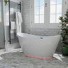 Empava Bathtub 59" Freestanding Soaking Center Drain 7 Color LED Lights Wireless Remote Control Oval New