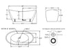 Empava Bathtub 59" Freestanding Soaking Center Drain 7 Color LED Lights Wireless Remote Control Oval New