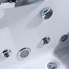 Empava Bathtub 59" Modern Alcove Whirlpool with LED Lights and Center Drain Rectangular New