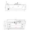 Empava Bathtub 59" Modern Alcove Whirlpool with LED Lights and Center Drain Rectangular New