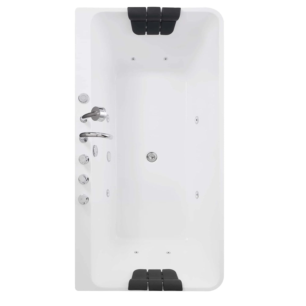 Empava Bathtub 67" Freestanding Whirlpool Acrylic with Center Drain Rectangular New