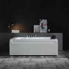 Empava Bathtub 72" Alcove Whirlpool 2-Person with LED Lights and Left Drain Rectangular New