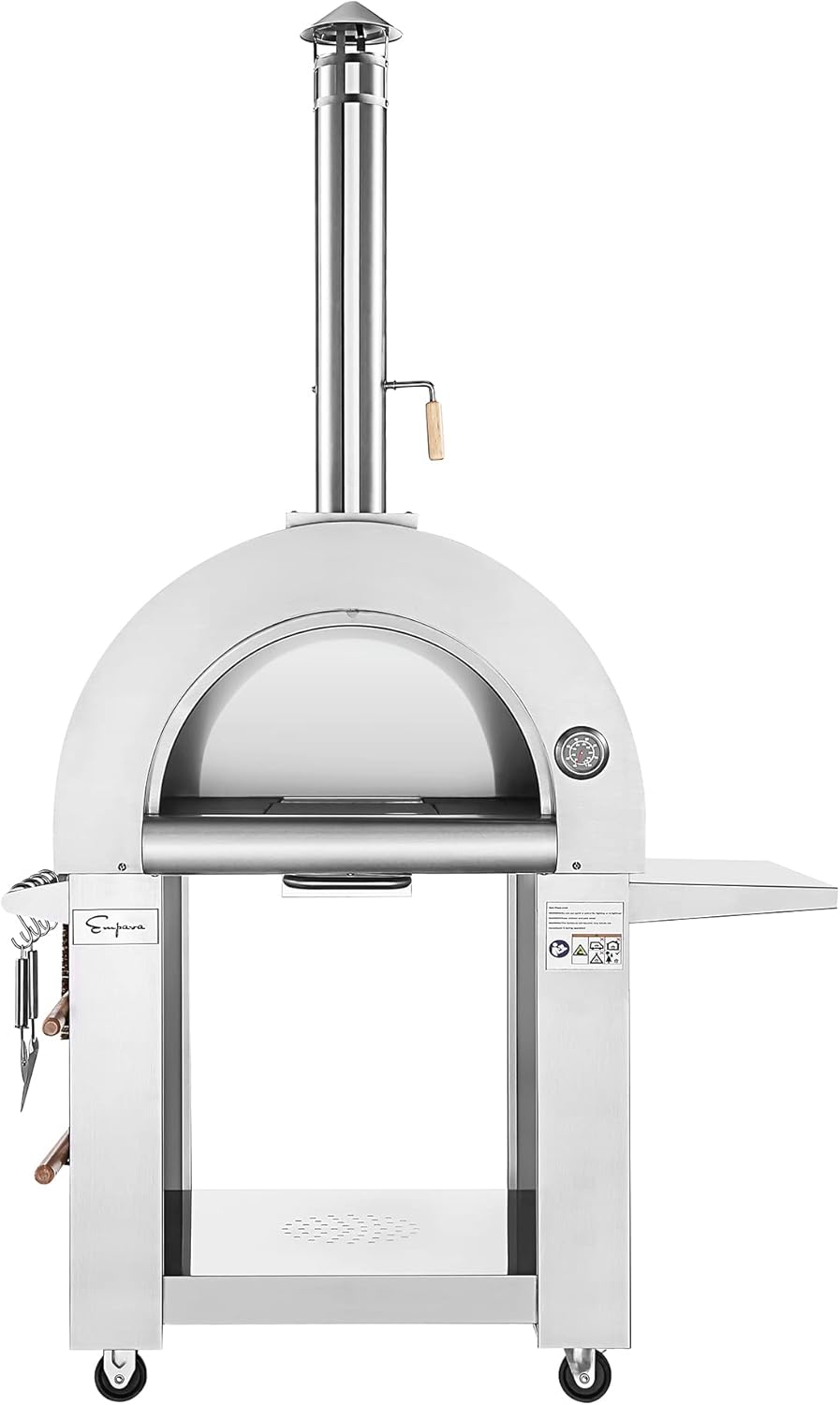 Empava Pizza Oven 33" Outdoor Wood Fired with Side Panel Table Stainless Steel New