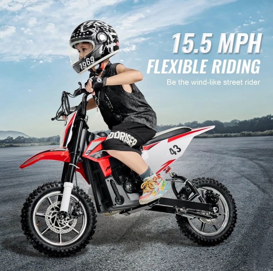 Vevor Kids Electric Ride-On Motorcycle 36V Ages 14+ Music and Retro Style New