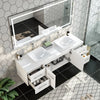 Eviva Totti Wave 72" Bathroom Vanity Wall Mount Double Sinks Vessel White Quartz Countertop New