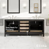 Eviva Aberdeen 78" Bathroom Vanity Double Sinks Undermount Carrara Quartz Countertop New