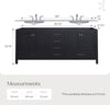 Eviva Aberdeen 84" Bathroom Vanity Double Sinks Undermount Carrara Quartz Countertop New