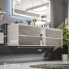 Eviva Vienna 75" Bathroom Vanity Wall Mount Double Sinks Integrated Acrylic Countertop New