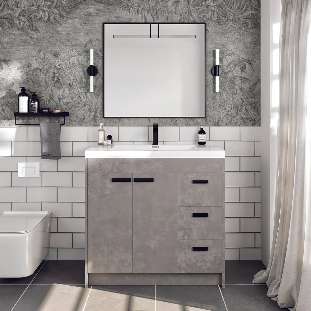 Eviva Lugano 36" Bathroom Vanity Single Sink Integrated and Acrylic Countertop New
