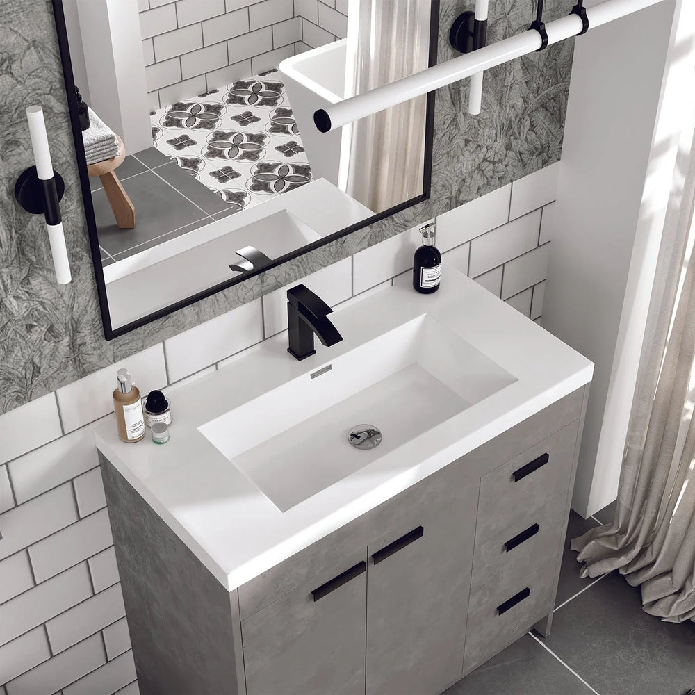 Eviva Lugano 36" Bathroom Vanity Single Sink Integrated and Acrylic Countertop New
