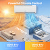 EcoGuard Series 12000 BTU mini split air conditioner and heater, showcasing quick cooling and reliable heating for.