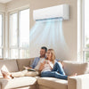 Mini split air conditioner and heater in a living room, providing powerful cooling and heating for comfortable.
