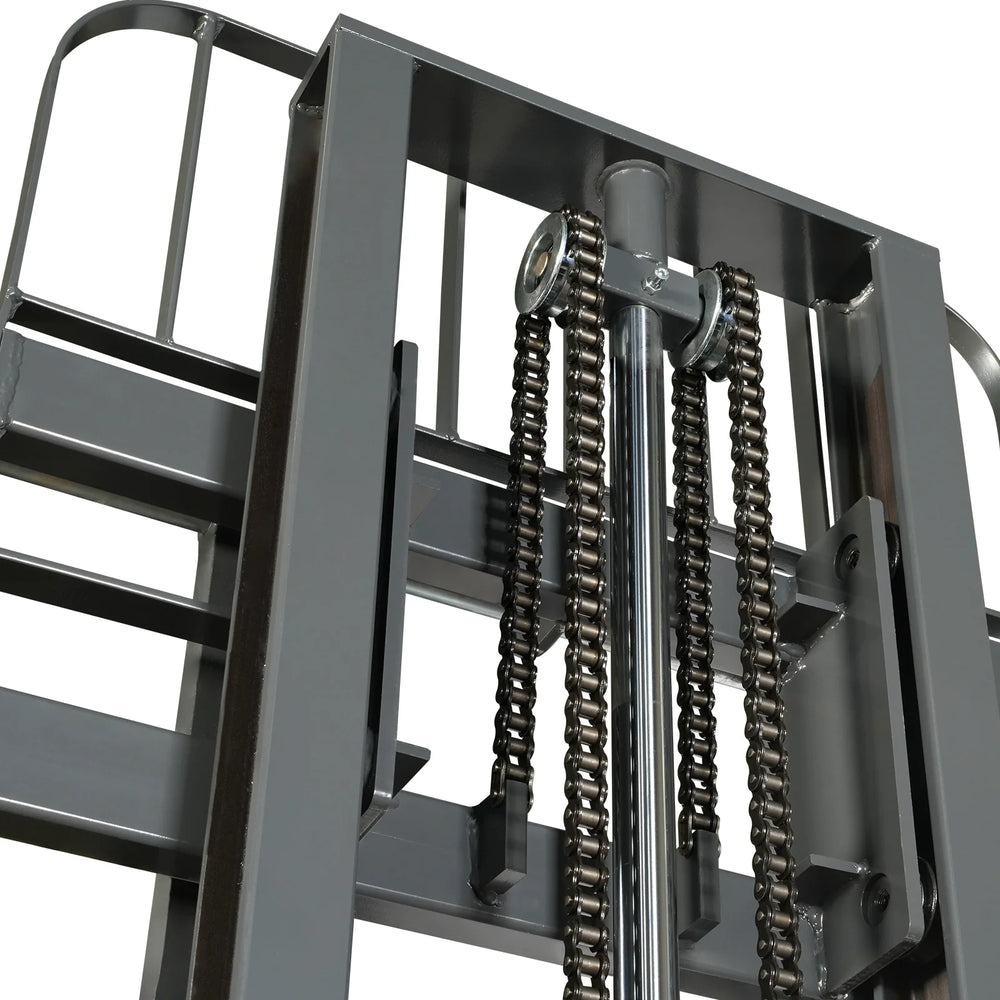 2640lbs Lithium-ion Electric Straddle Stacker,  138" Lift,  Adjustable Legs & Forks,  F26-138S