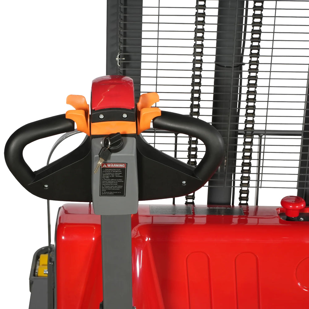 2640lbs Electric Straddle Stacker,  98" Lift,  Adjustable Legs & Forks,  F26-98SLA