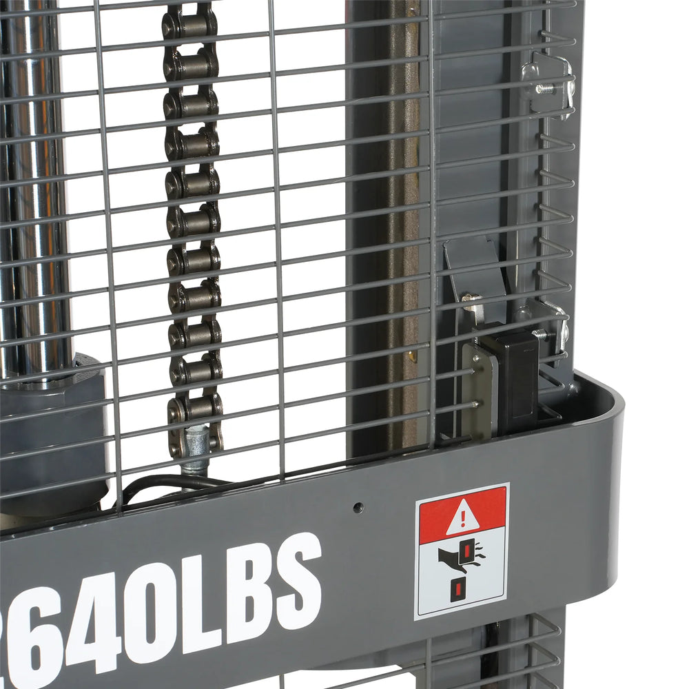 2640lbs Electric Straddle Stacker, 138" Lift,  Adjustable Legs & Forks,  F26-138SLA