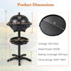 Electric BBQ grill with a 205 sq.in non-stick grilling plate, adjustable temperature, and removable stand for.