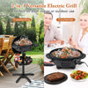 Freestanding electric BBQ grill with 1200W power, non-stick grilling plate, perfect for indoor and outdoor use.