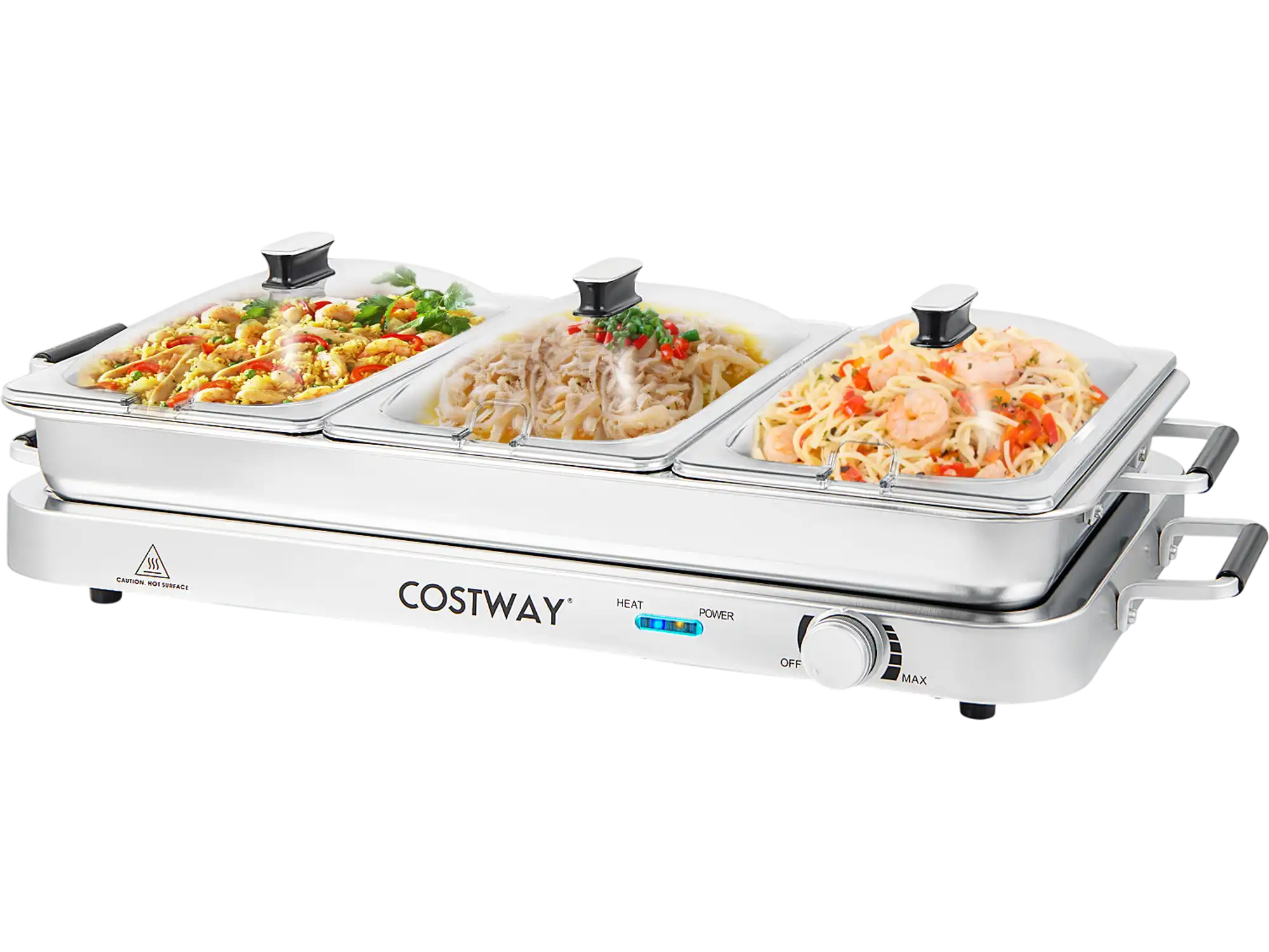 Costway 2-in-1 Electric Warming Tray w/ Temperature Control 45371268 New
