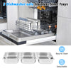 Dishwasher-safe stainless steel serving trays for 2 in 1 electric warming tray, easy to clean and durable.