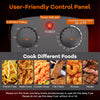 User-friendly control panel of the 5.3QT stainless steel electric deep fryer with adjustable temperature and timer.