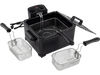 Electric deep fryer with three baskets, 5.3QT capacity, stainless steel, and temperature control for frying various.