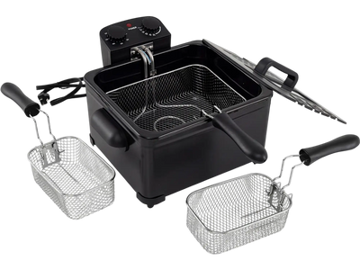 Costway 5.3QT 21-Cup Stainless Steel Electric Deep Fryer Triple Basket 1700W 97154380 New