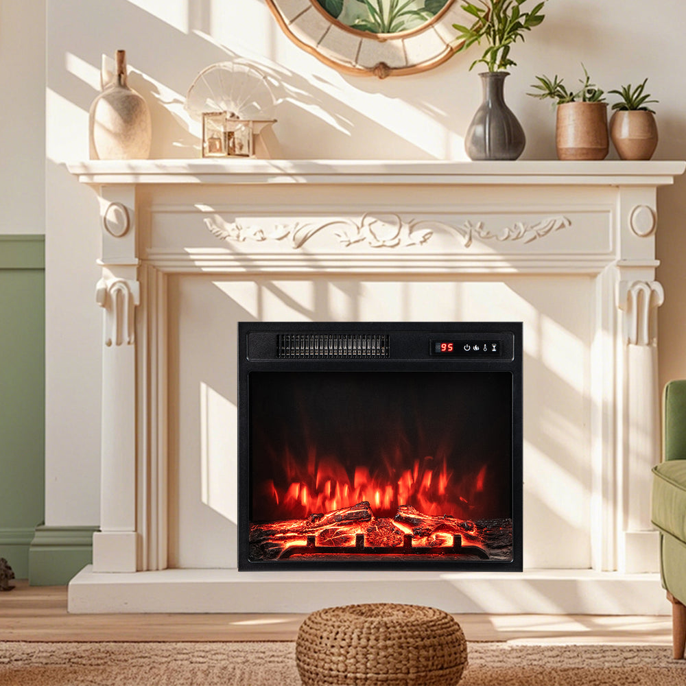 18 Inch 750W/1500W Electric Fireplace Insert with Remote Control and Adjustable Flame Colors - Gallery View 2 of 10