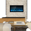 Electric fireplace in-wall recessed design with adjustable color and brightness, perfect for modern living spaces.