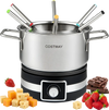 1200W Electric Fondue Pot Set with Removable Stainless Steel Pot and 6 Forks