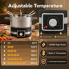 Control knob and indicator light on the 1200W electric fondue pot set ensure easy temperature adjustments for perfect melting.