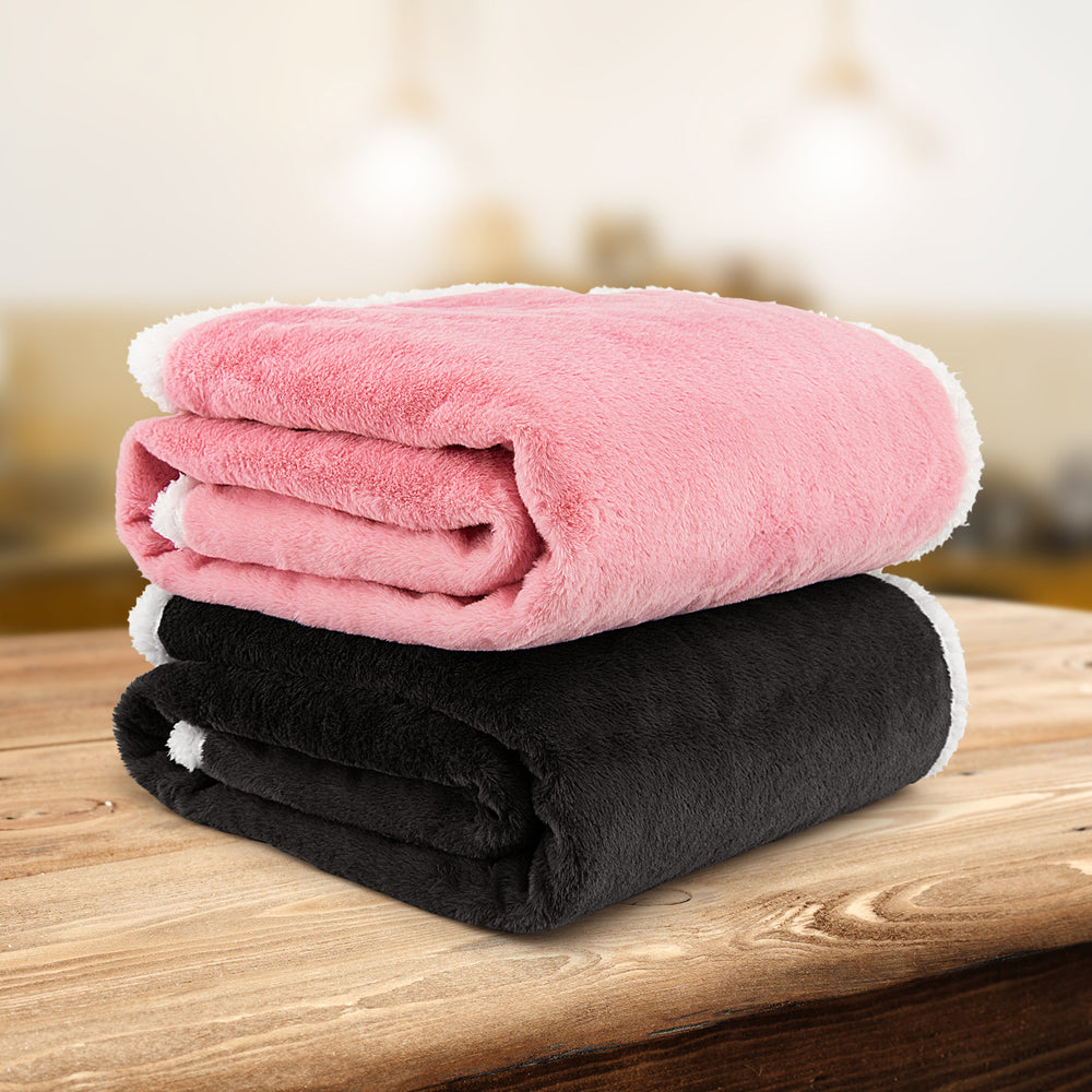 Electric Heated Blanket Throw with 10 Heat Settings-Pink - Gallery View 1 of 10