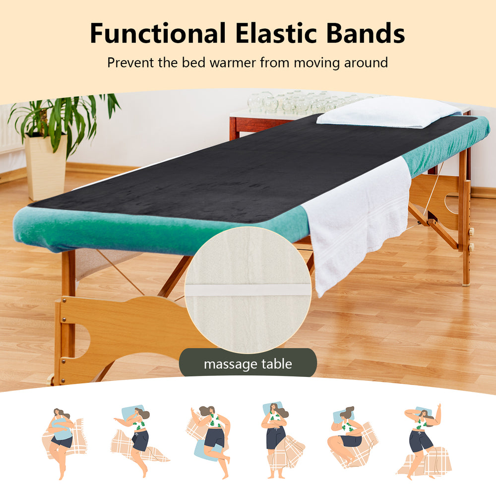 Electric heated mattress pad in gray with elastic bands for secure fit, designed for twin size beds and easy.