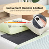Electric heated mattress pad in gray with 5 heating levels and timer, featuring soft flannel for comfort and safety.